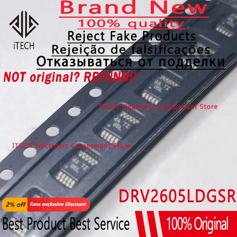 

10 шт./партия оригинальные DRV2605LDGSR 05L VSSOP-10 DRV2605 DRV2605L DRV2605LD 100% новые и оригинальные