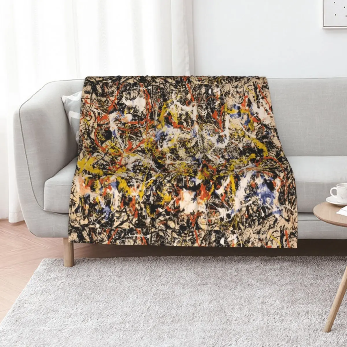Jackson Pollock--- Convergence Throw Blanket Cozy Microfiber Throw Blanket for Home Bedroom