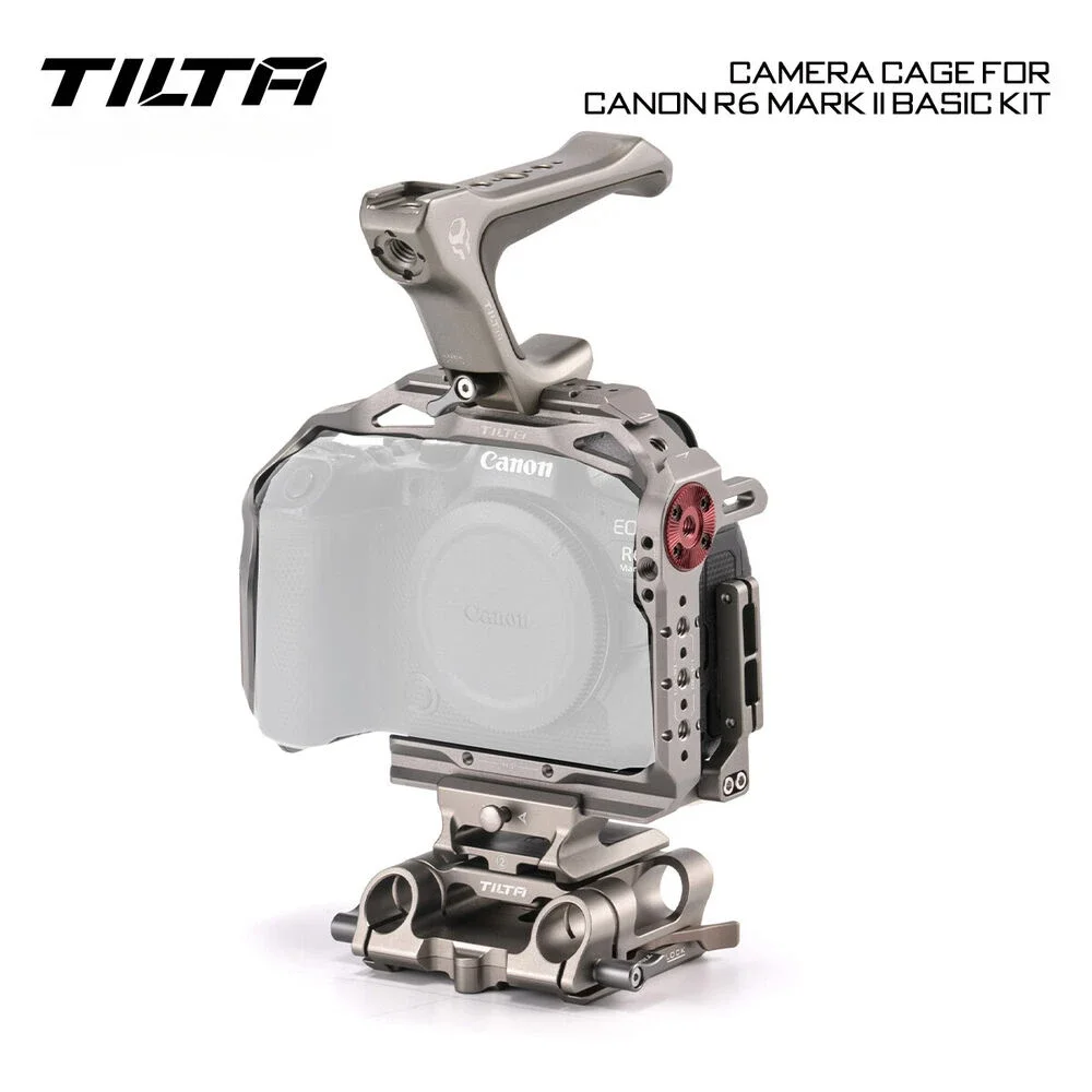 TILTA TA-T45-A-TG R6 ii Camera Cage Dslr Rig Basic Kit Stabilizer For Canon R6 Mark II w/ Top Handle 15mm Baseplate