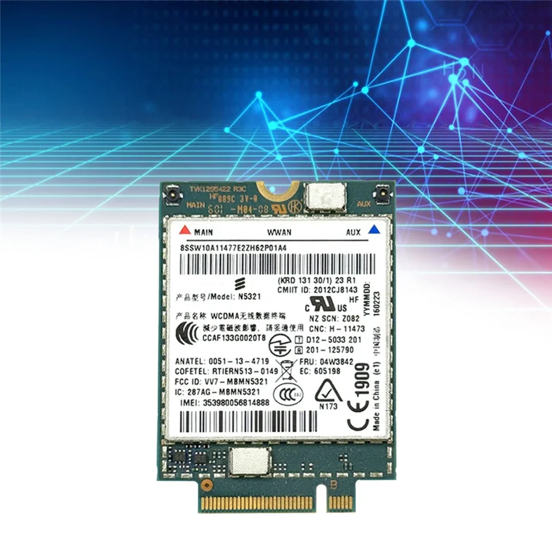 FULL-N5321 FRU 04W3842 3G 모듈 WWAN 카드 무선 어댑터는 여러 시스템을 지원합니다.