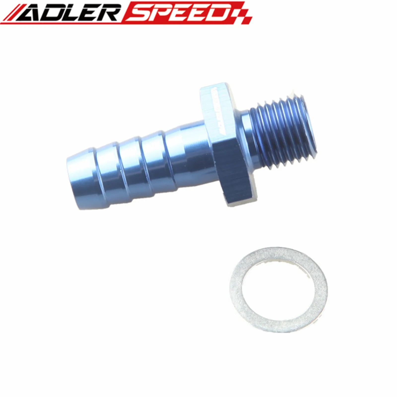 M14x1.5 metrik untuk 1/2 "(12.7mm) selang Barb adaptor aluminium biru