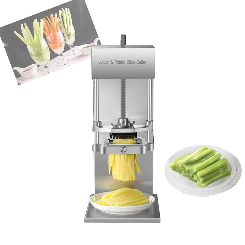 Multi functional Electric Potato Chip Machine Commercial Household Kitchen Potato Chip Cutting Machine Juicer Dual-purpose