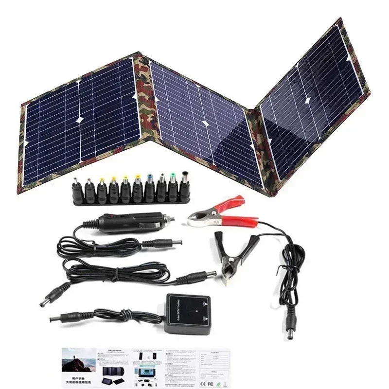 800W foldable solar panel kit complete solar power station MPPT portable generator charger 12V, suitable for various devices