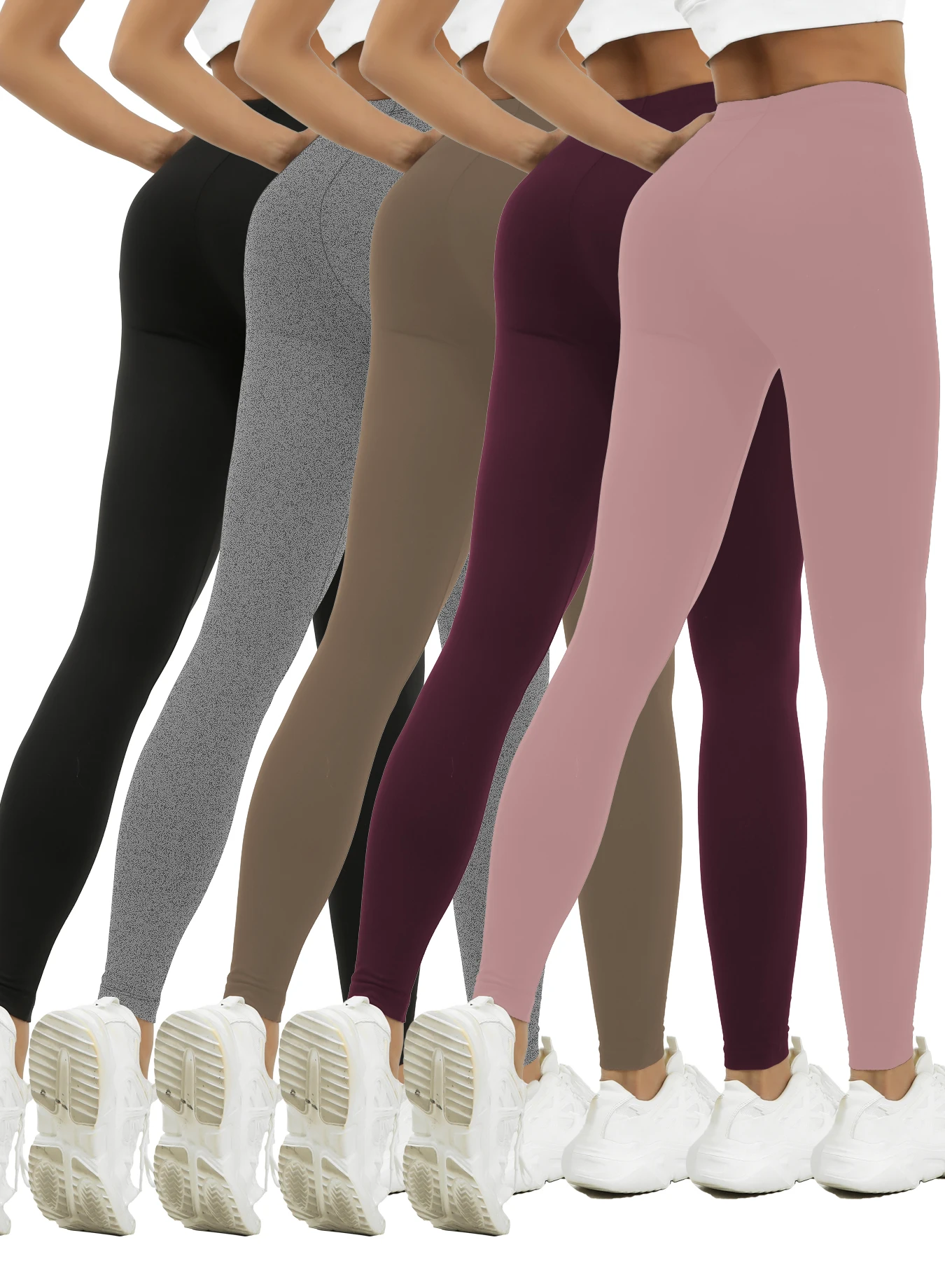 

Большие размеры, 5 шт., супермягкие спортивные леггинсы для женщин, без прозрачных спортивных леггинсов для бега, йоги, бега, бега