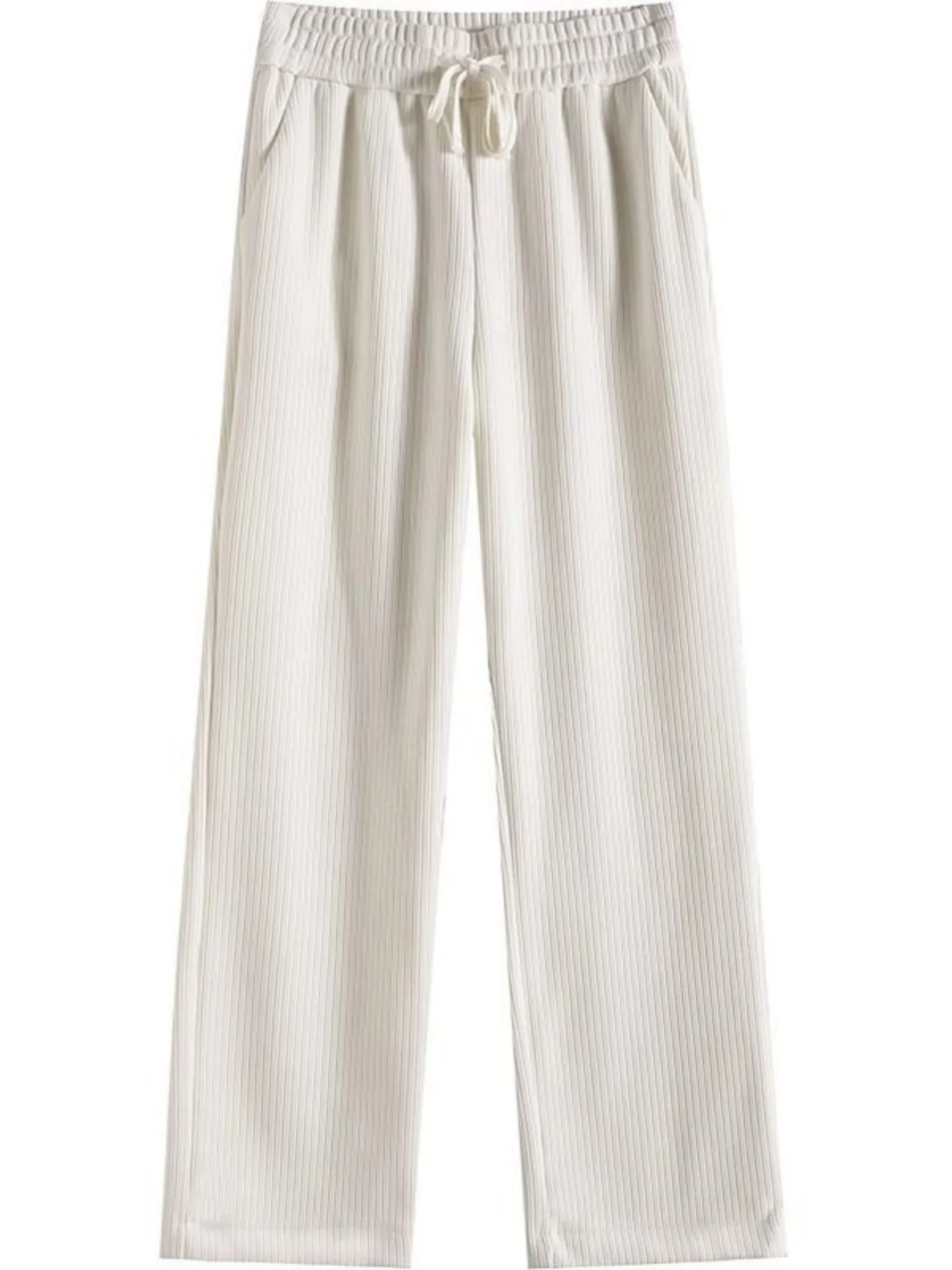 Damskie spodnie z szerokimi nogawkami z aksamitu jagnięcego, ocieplane, z podszewką z polaru, sportowe, proste, bawełniane, z wysokim stanem, długość 7/8, idealne na zimę.