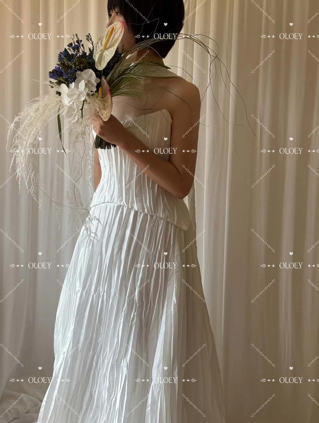 ZHIO классическое плиссированное свадебное платье милое белое атласное платье трапециевидной формы с скользящим шлейфом корейское свадебное платье для фотосессии по индивидуальному заказу