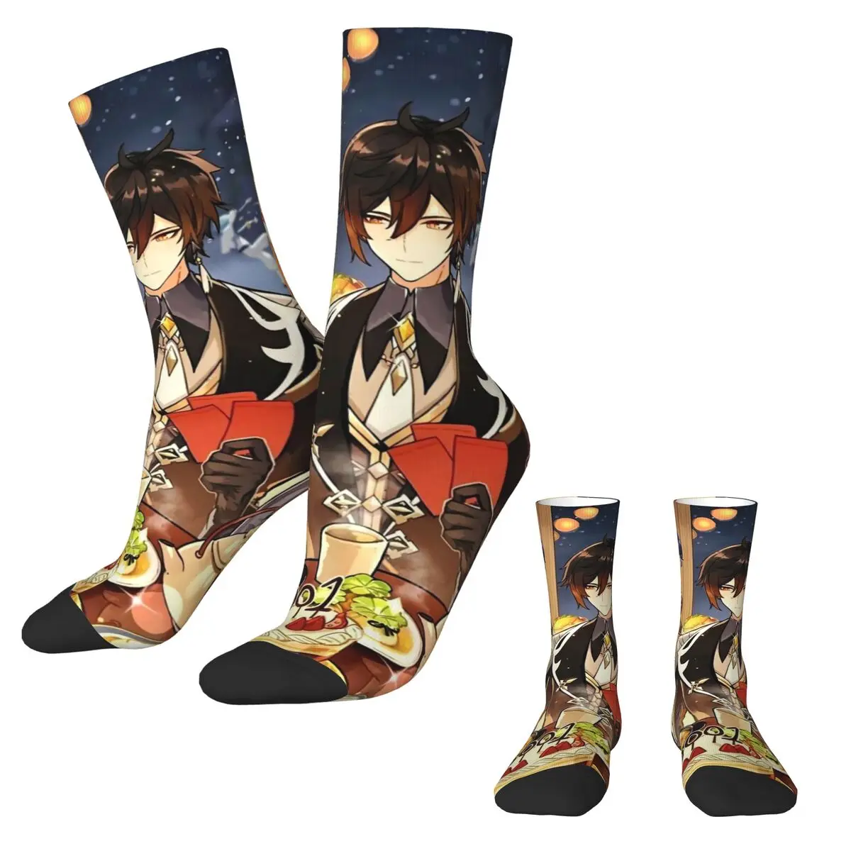 Genshin Impact Stockings Girls Cute Anime Socks Soft Breathable Retro Socks Spring Cycling Anti Bacterial Graphic Socks Gift