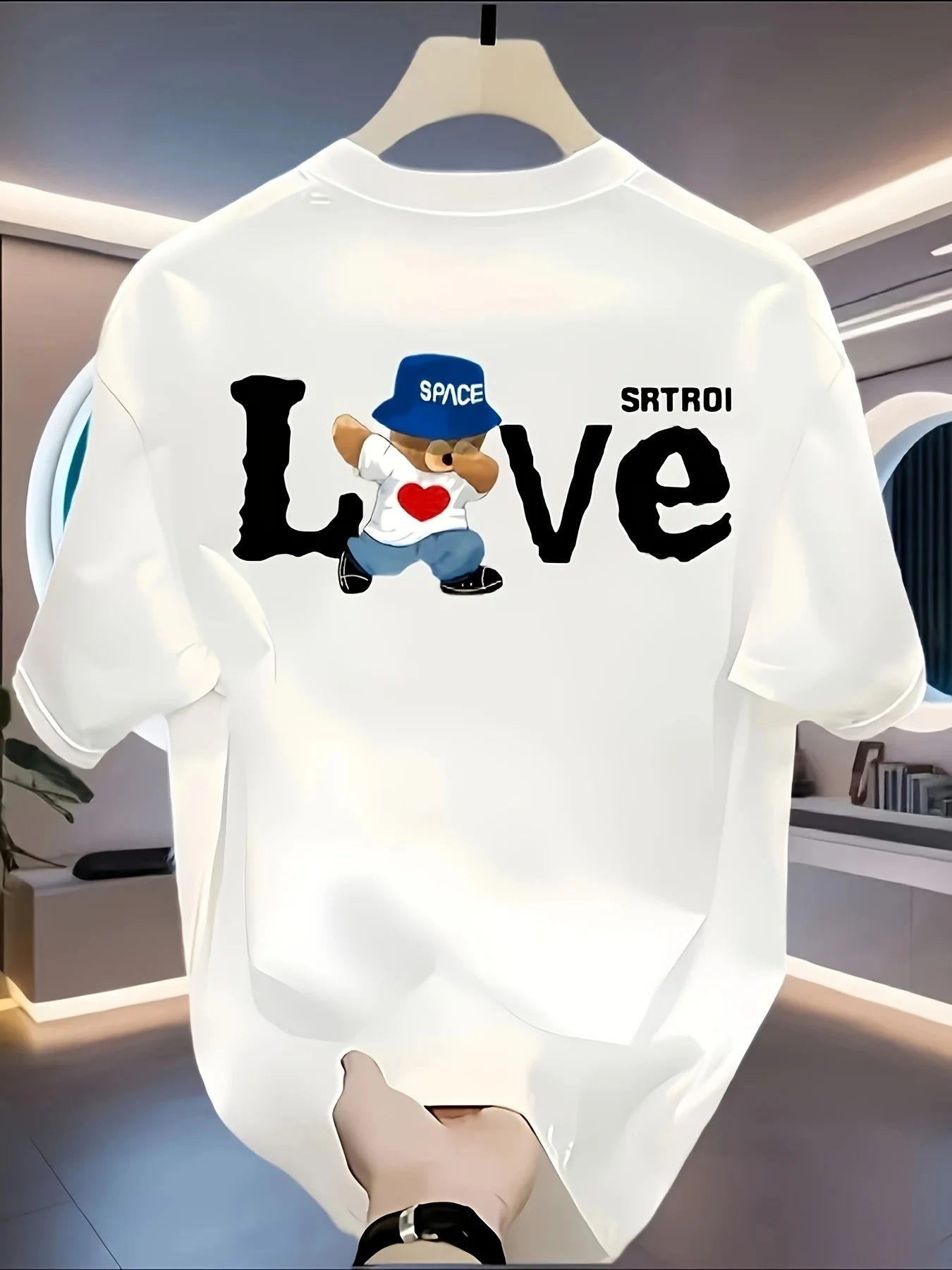 Neues Herren Sommer Modisches Lässiges Lockeres T-Shirt Einfacher und Trendiger Stil Atmungsaktives Gewebe Bequem und Weich 100% Reine Baumwolle