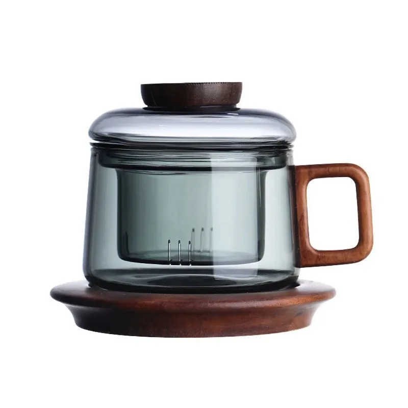 1 قطعة كوب شاي زجاجي مقاوم للحرارة مع مصفاة قابلة للفصل مانعة للتسرب للاستخدام في المكتب والمنزل كوب ماء خالي من مادة BPA #4