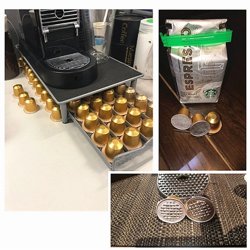 100 Pcs Coffee Disposable Coffee Pods Empty Aluminum-Foil Coffee With Lids Coffeeware Coffee Maker Tool