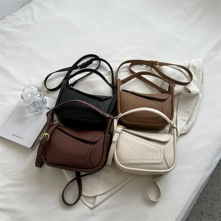 Bolsa quadrada pequena retrô feminina premium 2025, nicho portátil, versátil para deslocamento, bolsa mensageiro de ombro único