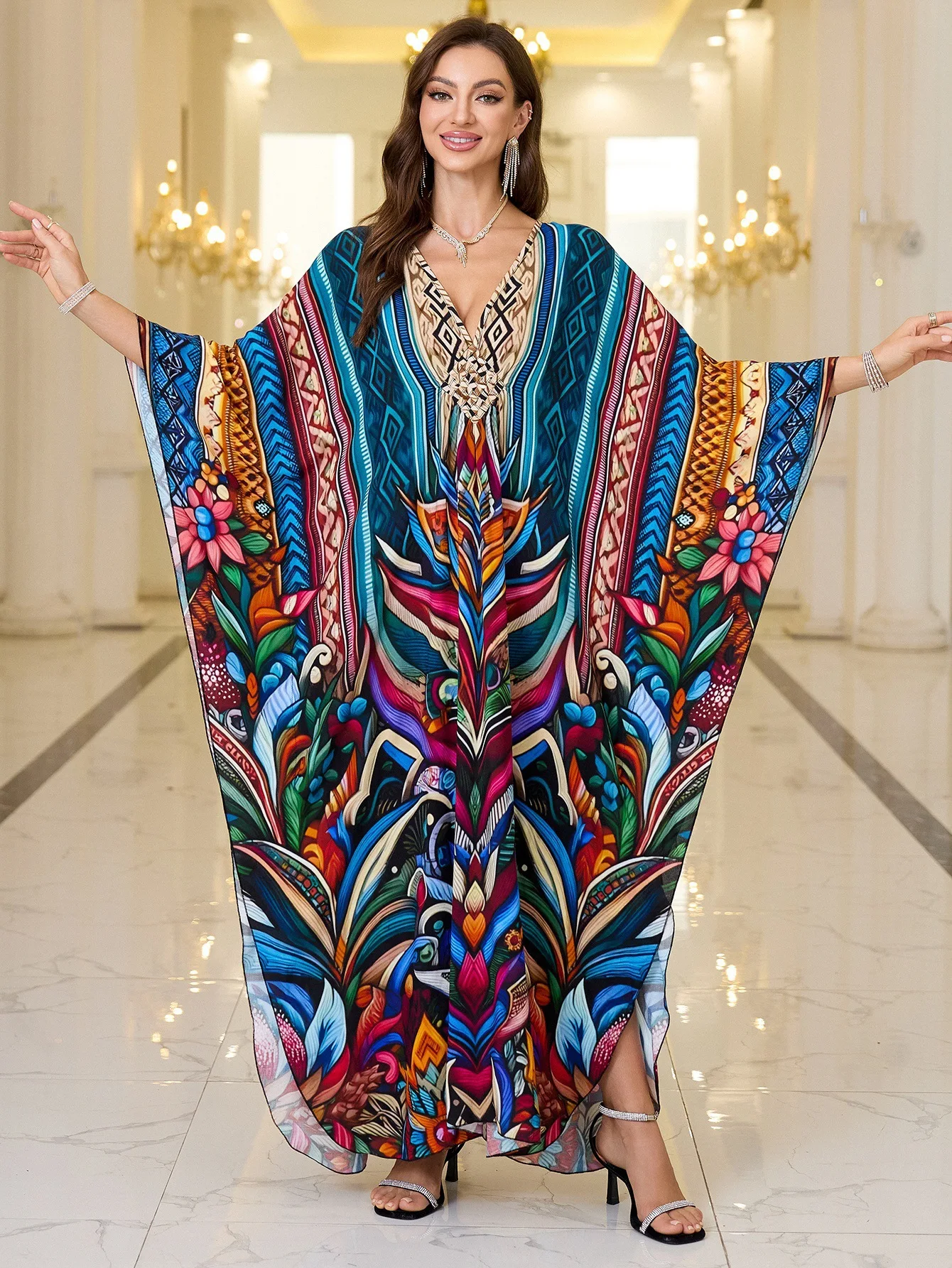 Leichte Strand-Vertuschung, gehäkelte Viskose-Platzierung, transparente Mitte, gewebte Vertuschung, weicher Rayon, 41-Farben-Kimono-Wickel