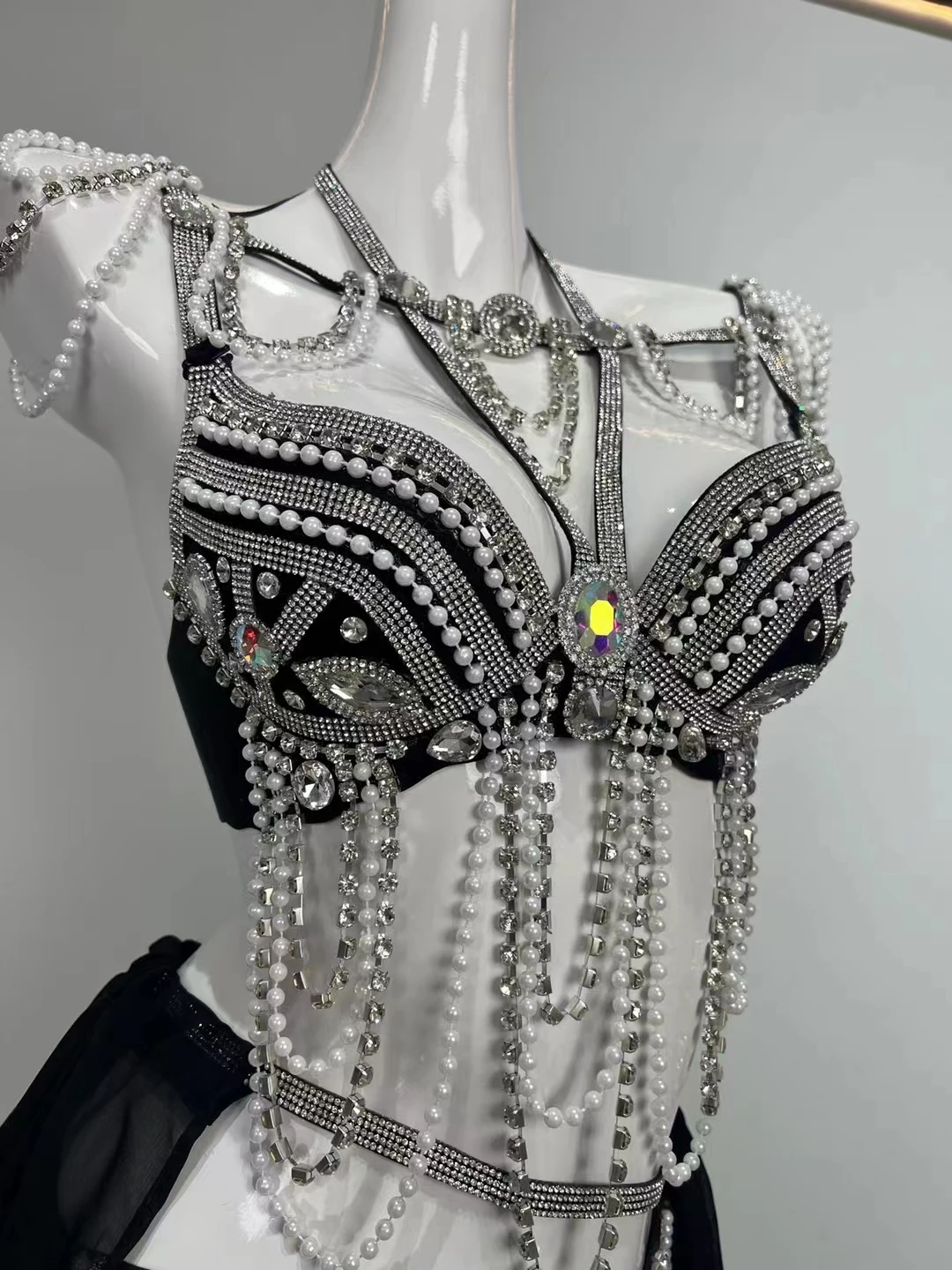 الفاخرة لامعة الراين بيكيني ارتداءها ملهى ليلي بار مثير زي المغني راقصة المرحلة نادي حفلة عيد ميلاد مهرجان الهذيان الزي