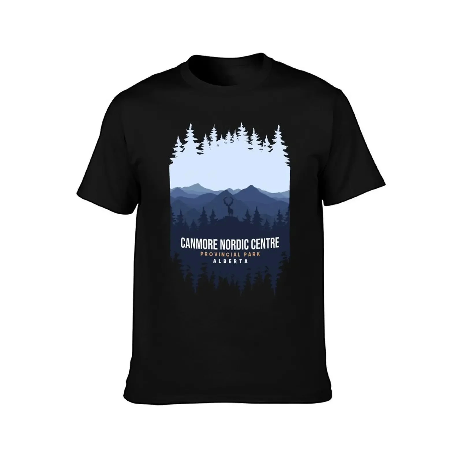 Canmore Nordic Centre Provincial Park Alberta Canada Mountain And Pine Tree T-Shirt boys whites Short sleeve tee men