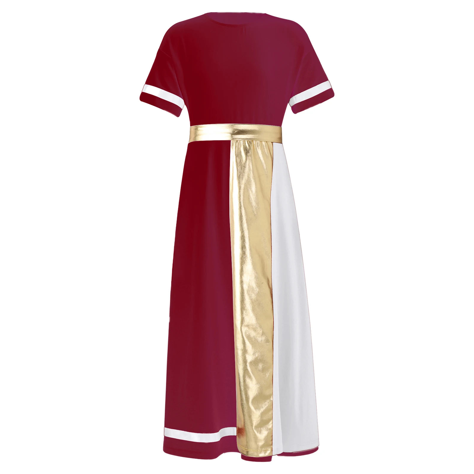 

Kids Ancient Greek Roman Senator King Emperor God Costume Halloween Grecian Toga Carnival Cosplay Short Sleeve Toga Dress Robe