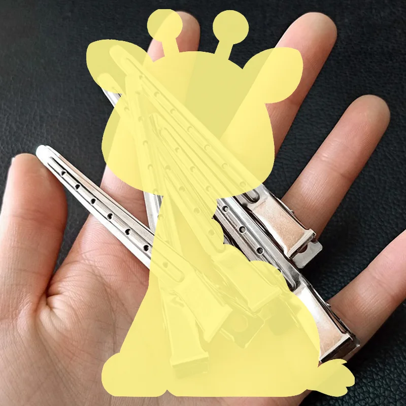 10Pcs Stainless Steel Hair Section Clips Salon Hairdressing Clamps Hair Styling Partition Fixing Tools