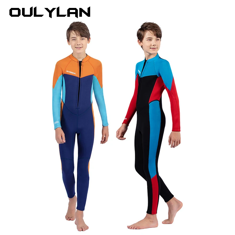 

New Youth Boys Girls Diving Suit 2.5mm Neoprene One Piece Cold Proof Wetsuit Teenager Swimming Surfing Anti-Jellyfish Swimsuit