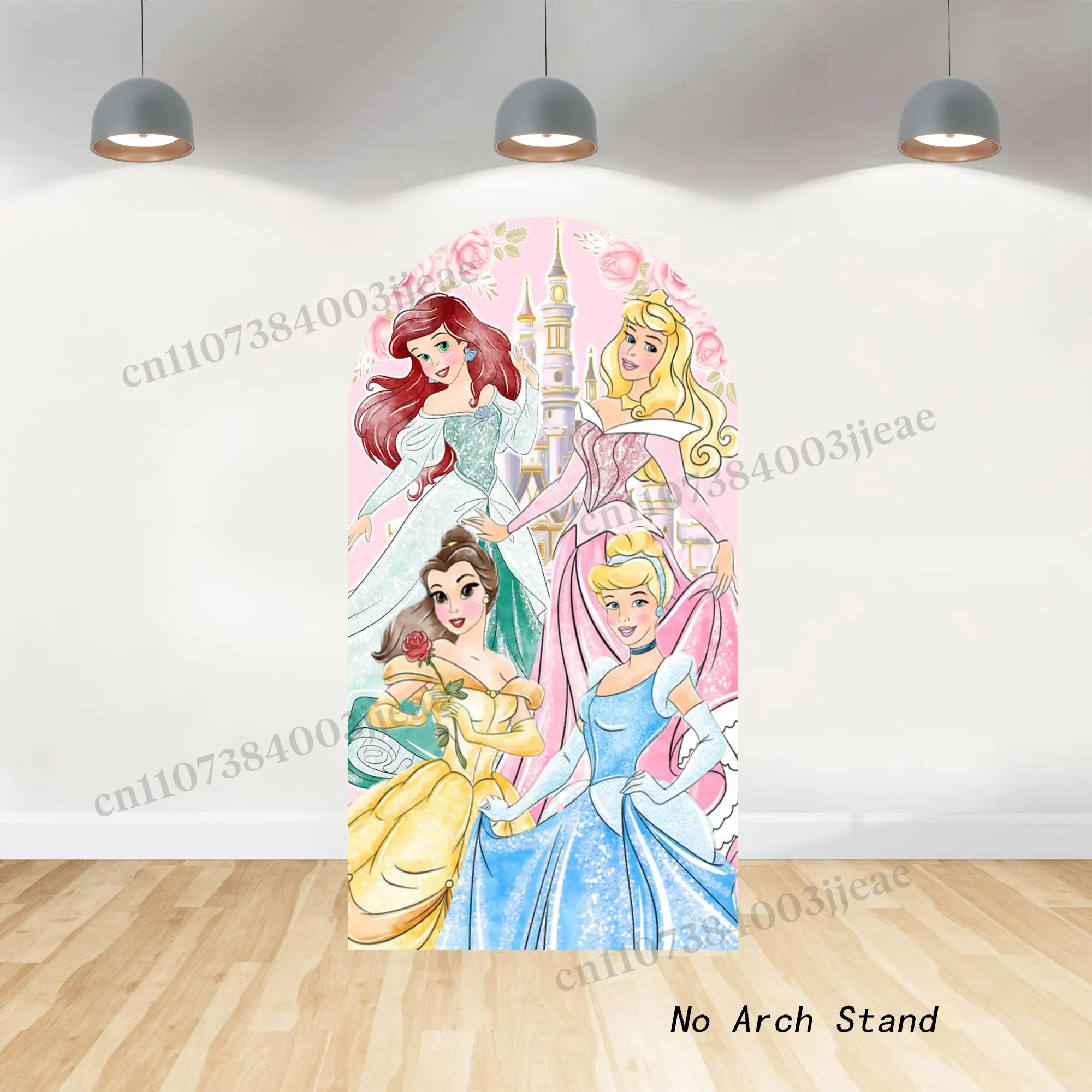 The Princess Party Decoration Arch Background Girl 1st Birthday Aurora Belle Cinderella Castle Backdrop Baby Shower Cover Poster view 3