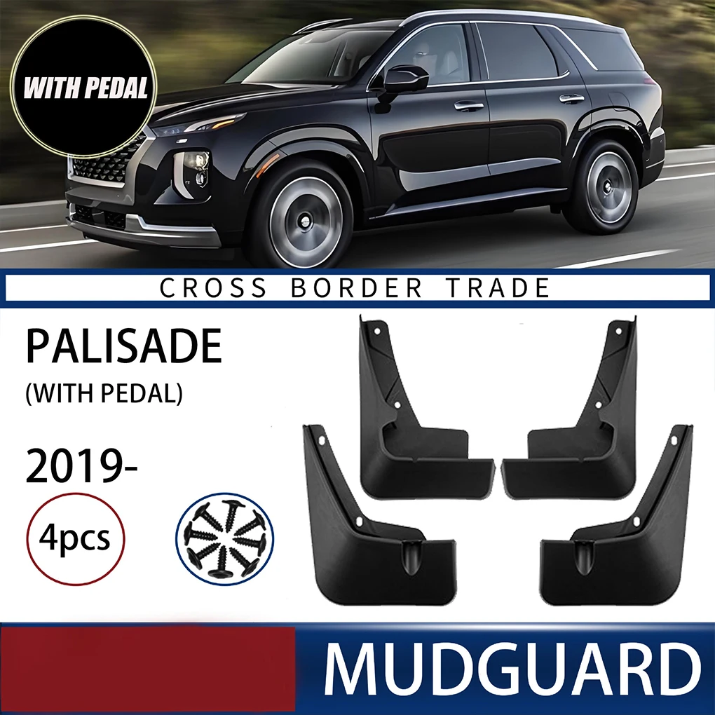 4pcs/set Mud Flaps for Hyun-dai Palisade 19-23 Splash Guards Fender Mudguard For 2019-2023 Palisade Black