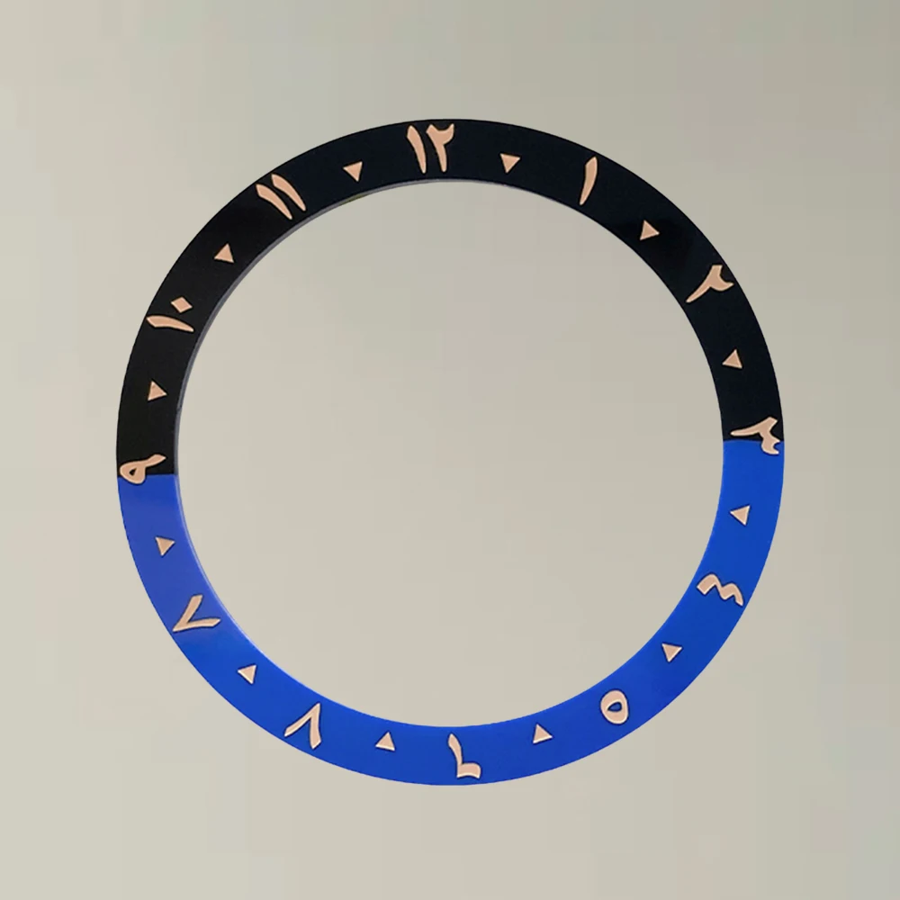 Multi-Coloured Arabic 38x30.6mm Ceramic Bezel Insert Ring For SUB Watch Case SKX007 GMT Diving Case Sloping Bezel Insert