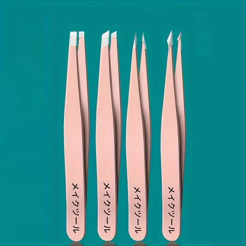 4-teiliges professionelles Augenbrauen-Haarentfernungs-Pinzetten-Set, perfekt für eine sehr mühelose und entspannte Entfernung – Detail 5