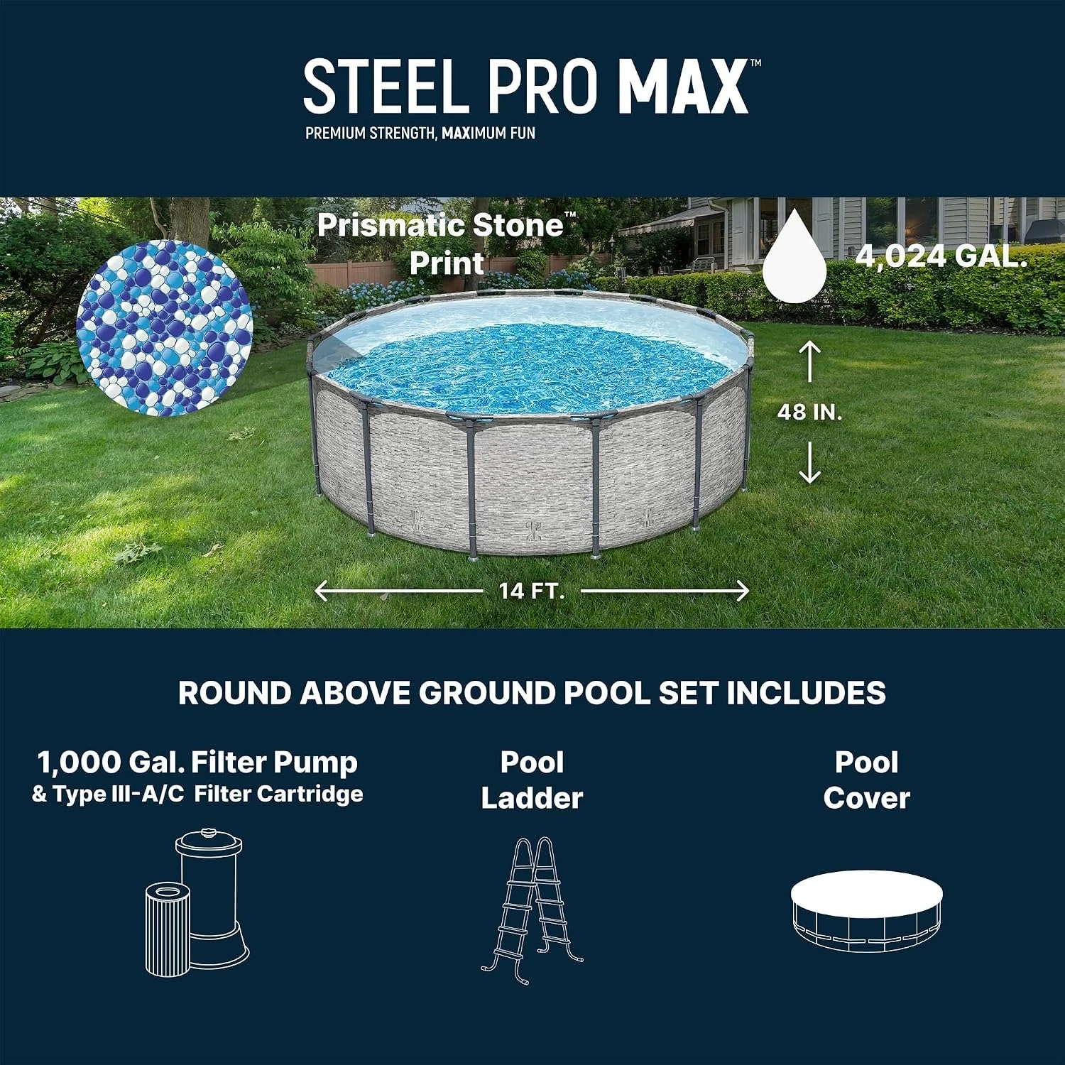 14피트 x 48인치 지상 수영장, 원형 금속 프레임  - Pool Ladder Above Ground 리뷰 및 가격