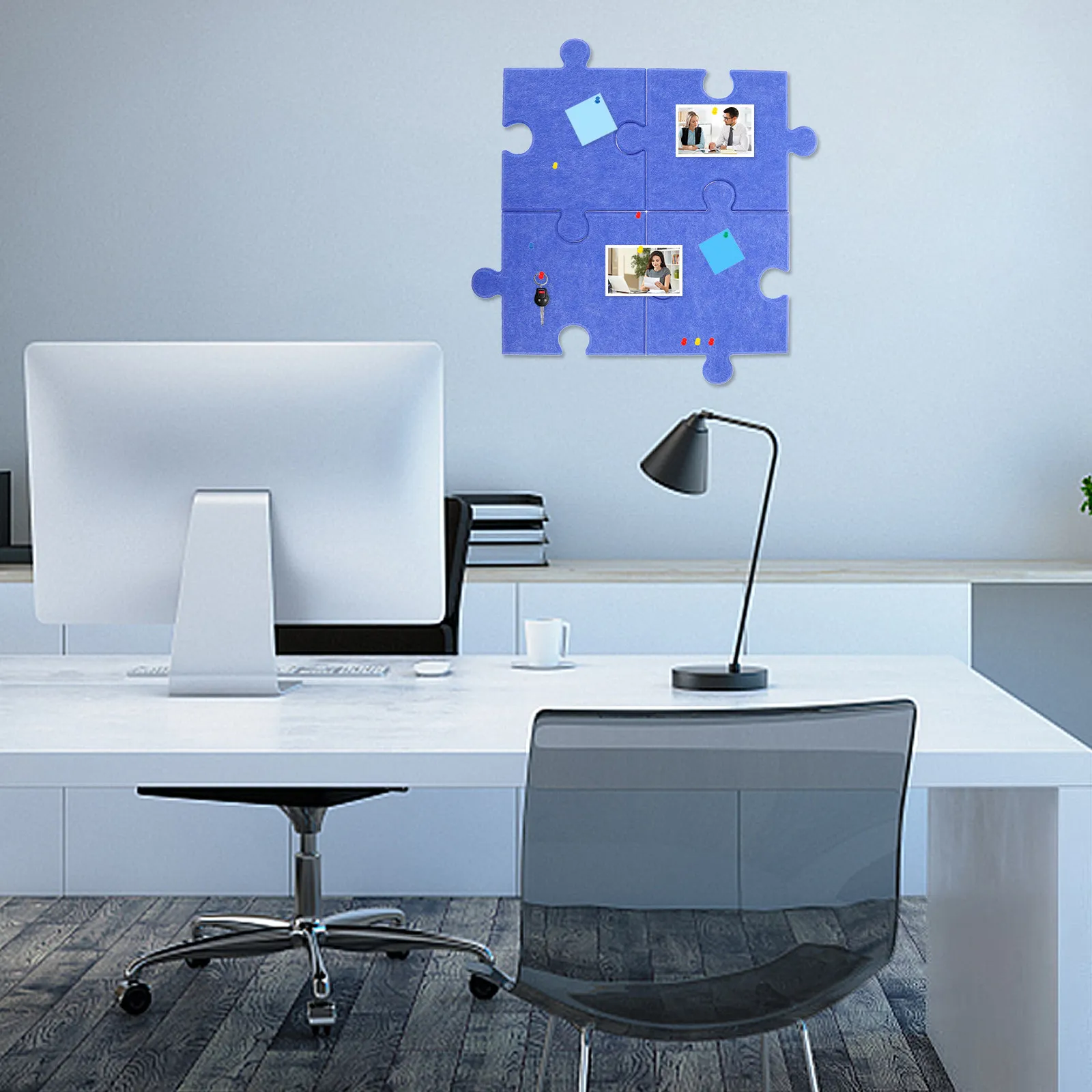 4Pcs Felt Display Stickers Self Adhesive 3D Wall Tiles Puzzle Shape Decor for Living Room Bedroom Office Warm Cozy Interior
