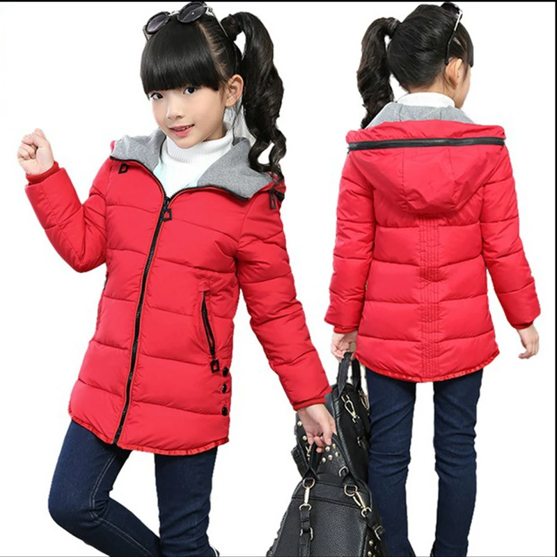 children winter jackets for girls fashion children clothing Kids Hooded Coat Thicken parkas down cotton-padded outerwear jacket