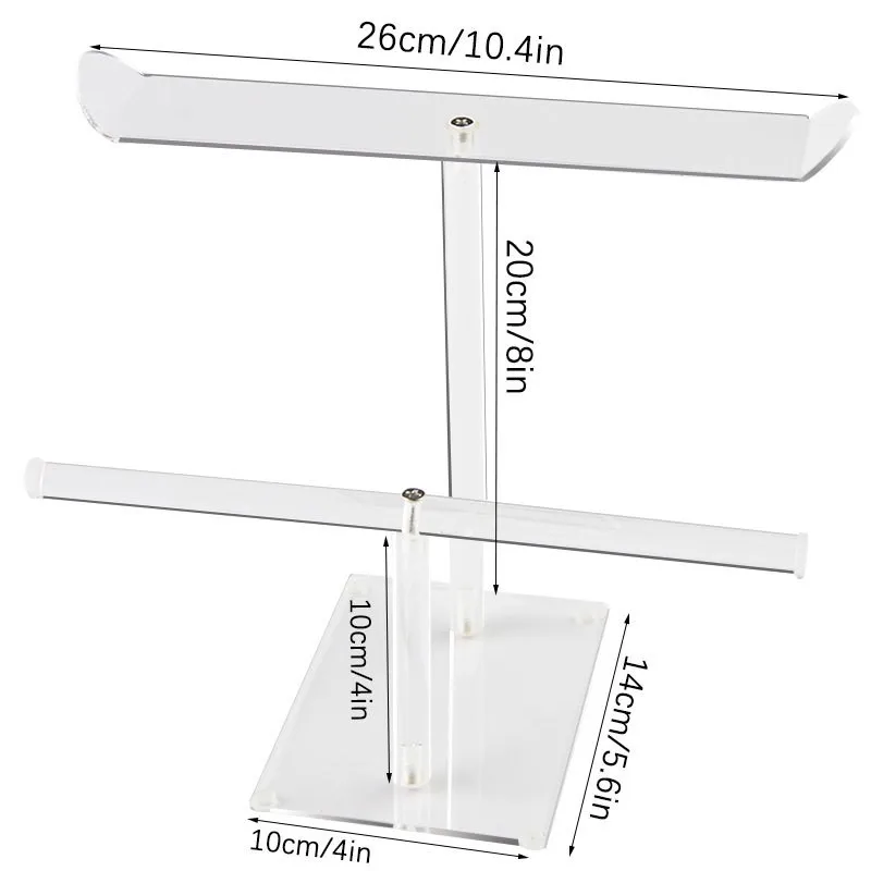 Transparenter Haarbandhalter aus Acryl, abnehmbarer Ständer für Halsketten und Armbänder, langlebige Haaraccessoire-Ablage für Haarband-Organizer