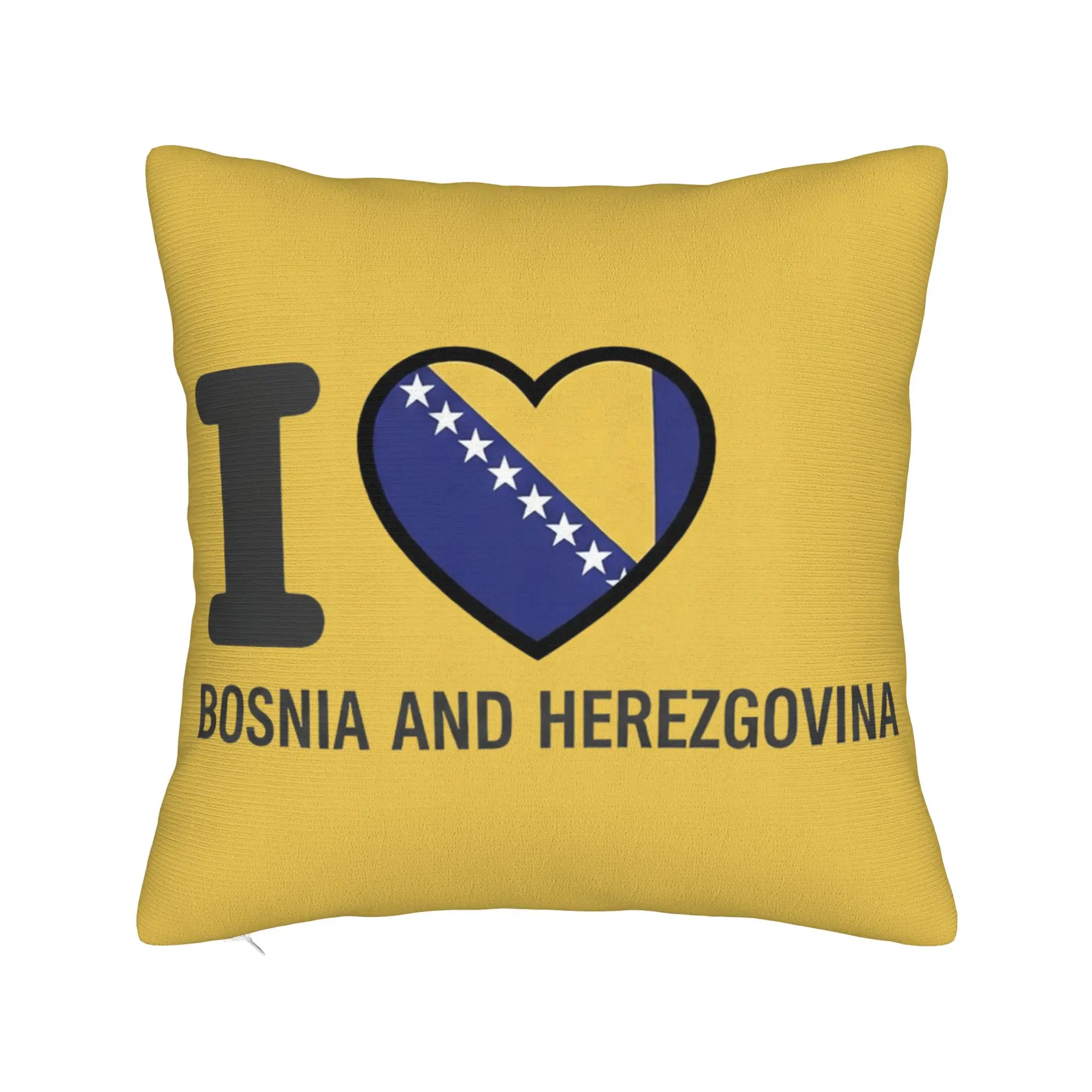 Decorative Pillow Covers Bosnia and Herzegovina Flag Merchandise Home  Pillow Case Cover Square Style Multiple Sizes