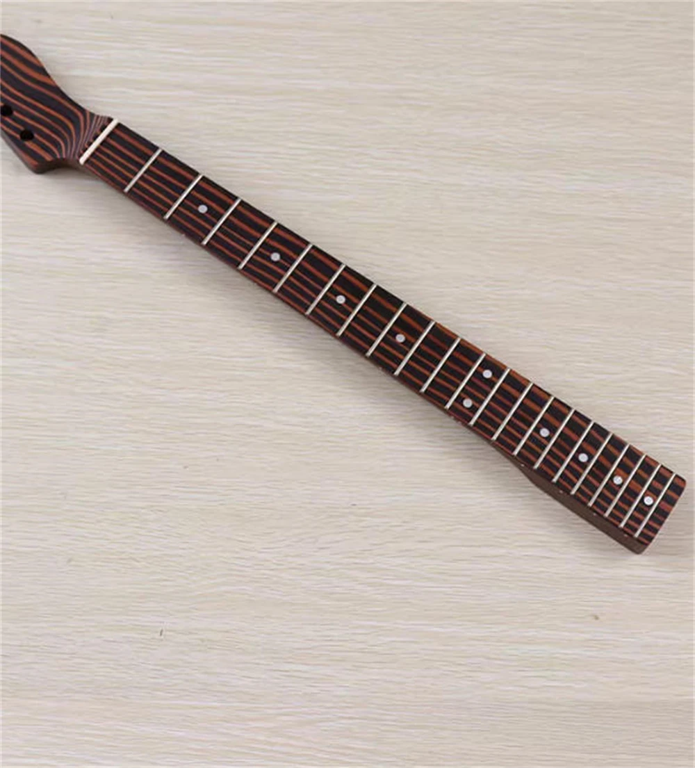 21Frets Heel Adjustment One Piece Zebra Wood Inaly Dots Wood Color Matte Paint Musical Instruments Accessories