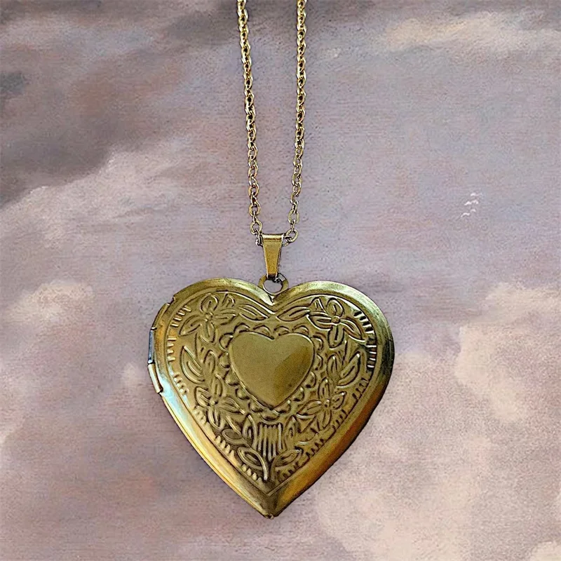 Heart Locket Fairy core Necklace y2k Coquettish Lolita Jewelry Gift