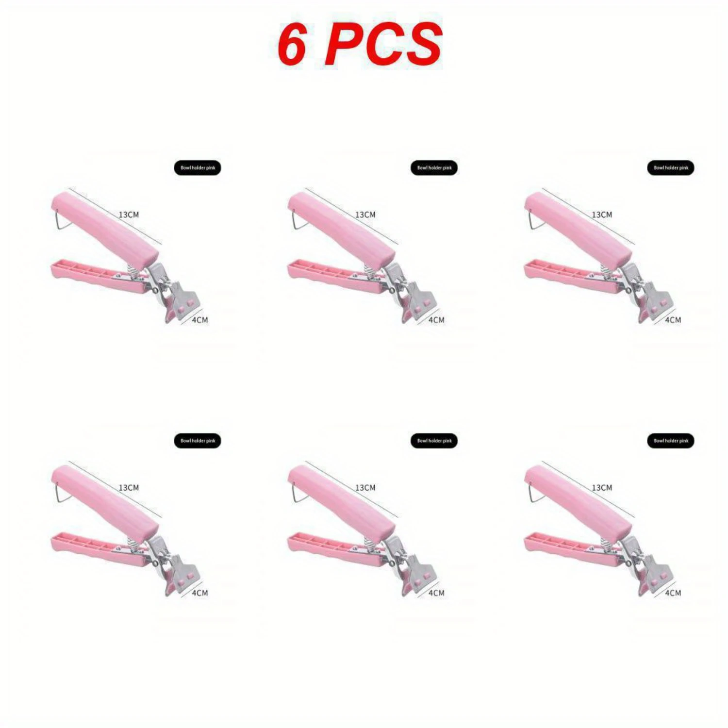 6 Pack  Stainless Steel Anti-Scalding Hot Bowl Dish Plate Gripper Clips Tongs Clamp Holder,Kitchen Cooking Tongs for Moving Hot 