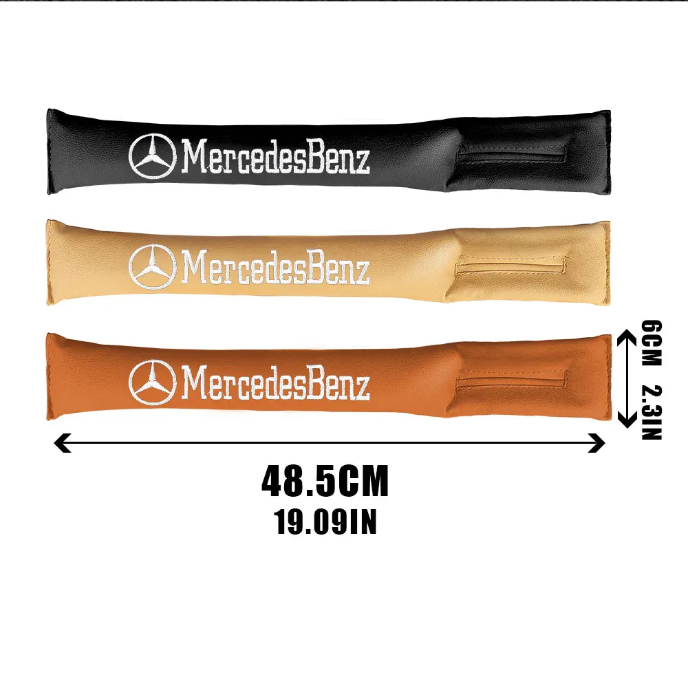 2PCS Car Seat Gap Filler PU Leather Soft Side Seam Plug Leak-proof Filling Strip For Mercedes Benz AMG A/B/C/E/S Class W204 W205