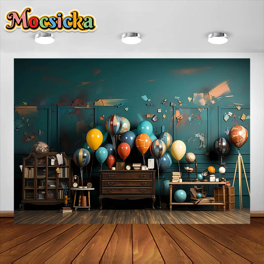 

Mocsicka Back To School Photography Background Bookshelf Desk Student Graduation Party Banner Photo Studio Photo Background