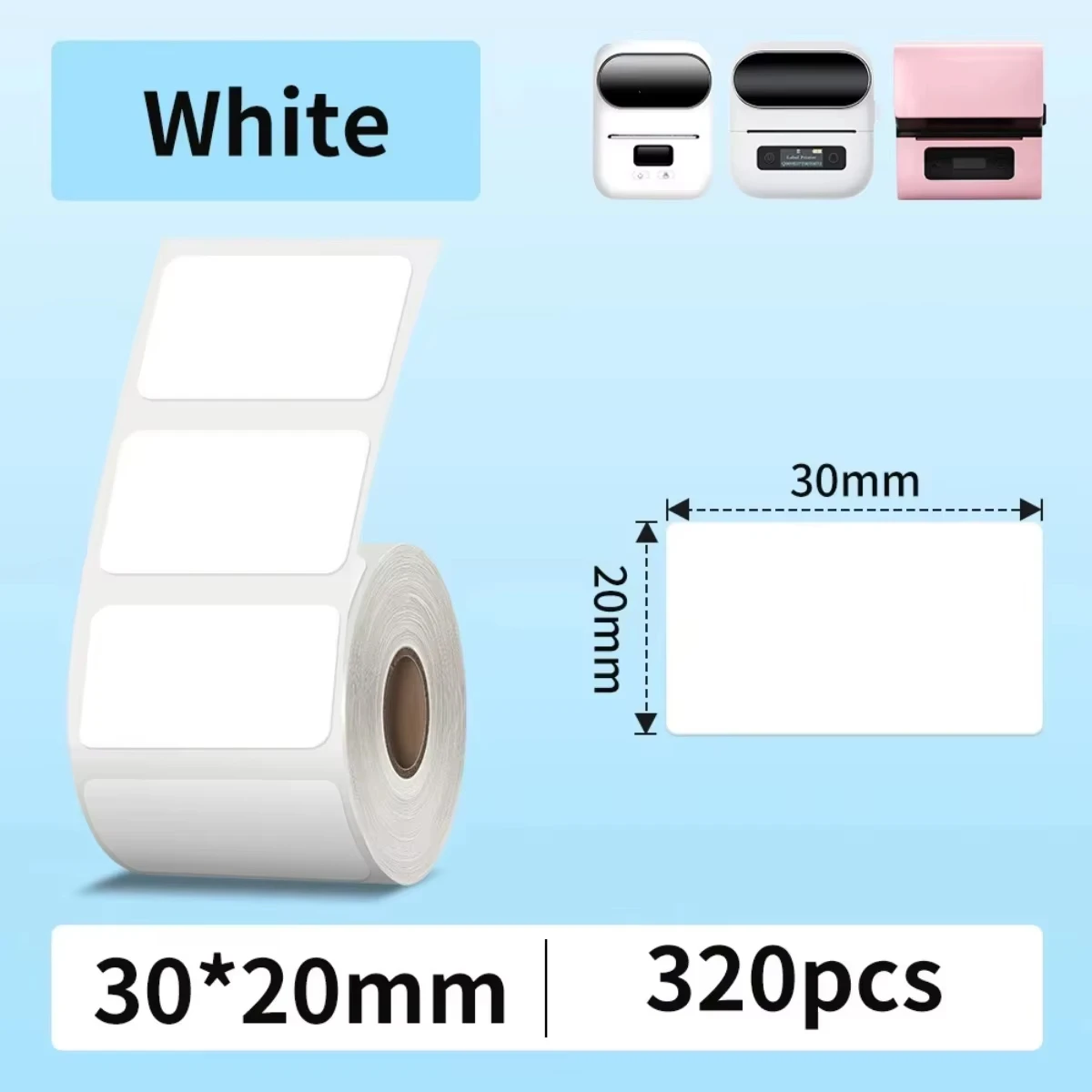 Premium Thermal Labels 30x20mm - Glossy Waterproof Stickers for Business Barcodes & Product Packaging