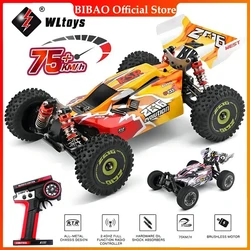 WLtoys 144010 144016 75 KM/H 2.4G RC samochód bezszczotkowy 4WD elektryczny, wysoki prędkość Off-drogowe ze zdalnym sterowaniem zabawki do wyścigów dziecięcych