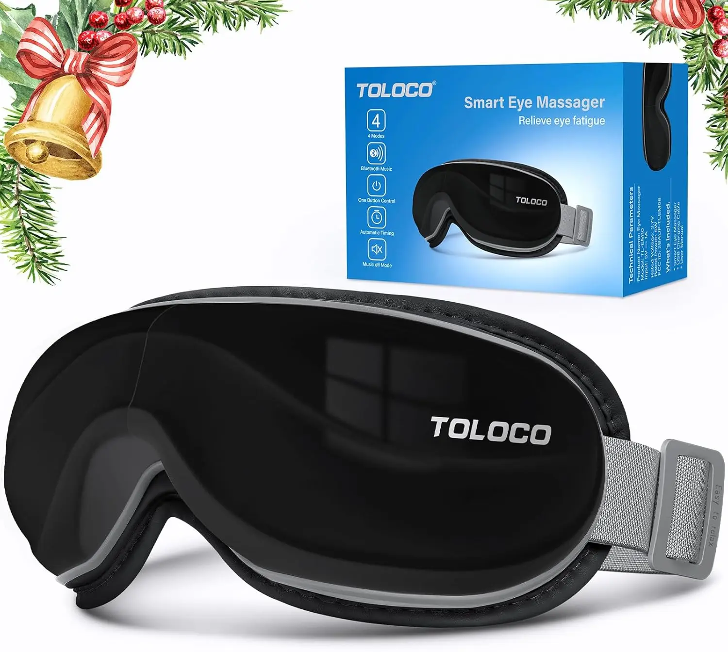 

Массажер для глаз с подогревом и Bluetooth-музыкой для снятия мигрени, снижает напряжение глаз, улучшает сон - идеальный подарок для релаксации