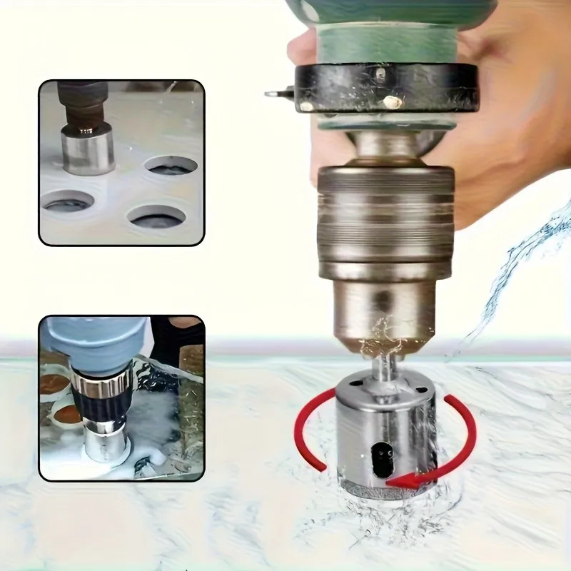 17PC Tile & Glass Drill Bit Set – Carbide Tips + Diamond Hole Saws, Multi-Shank