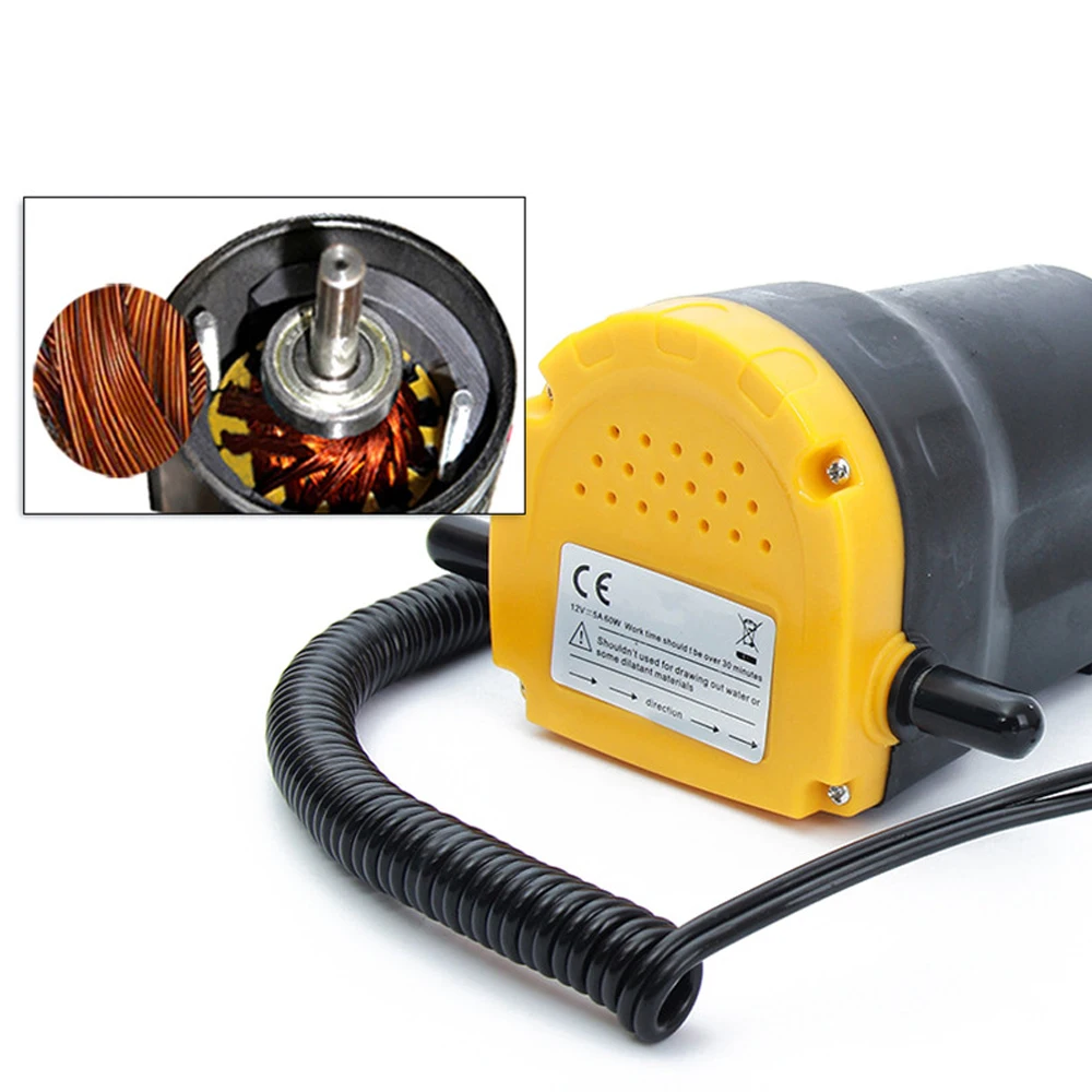 Podofo DC 12V 80W Tragbare Elektrische Selbstansaugende Ölabsaugpumpe mit Reinkupfer-Krokodilklemmen und Saugschläuchen für Motorrad, LKW, Boot, Traktor, Rasenmäher, Dieselmotor-Ölwechselwerkzeug – Detail 5
