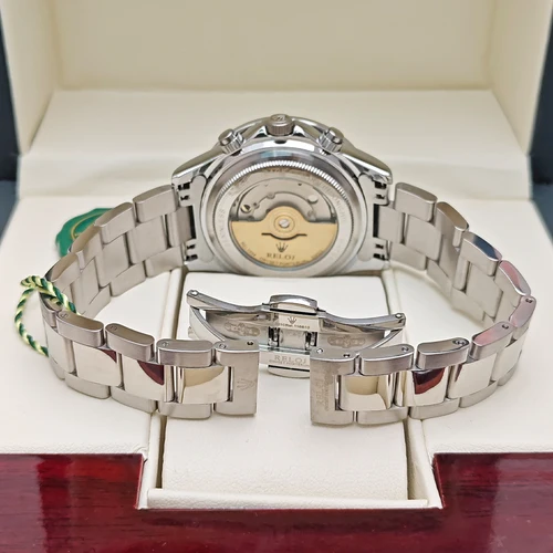 Imagen 2 del producto Reloj de hombre de negocios de alta gama Meteorite Di Series, reloj mecánico completamente automático, diseño de esqueleto, correa de acero inoxidable, calendario multifunción, reloj de hombre moderno, informal, versátil y atractivo, el mejor regalo para él