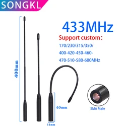 Antenne LORA souple à gain élevé, antenne module omnidirectionnel mâle SMA, 433MHz, 10dbi, 450-470/470-510, peut être personnalisée