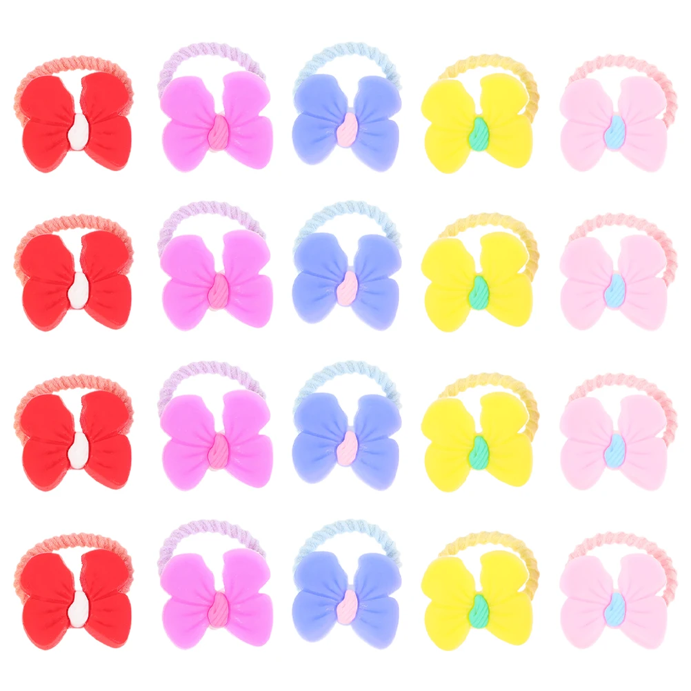 

20pcs Dog Hair Bows Pet Accessories Longhaired Dogs Rubber Bands Small Bowknot Clips Great Value Styles Easy Use