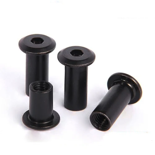 Imagen 2 del producto 50/ 20/ 10 Uds M3 M4 M5 M6 M8 negro acero al carbono grande plano hexagonal cabeza remache conector insertar junta manga tapa tuerca