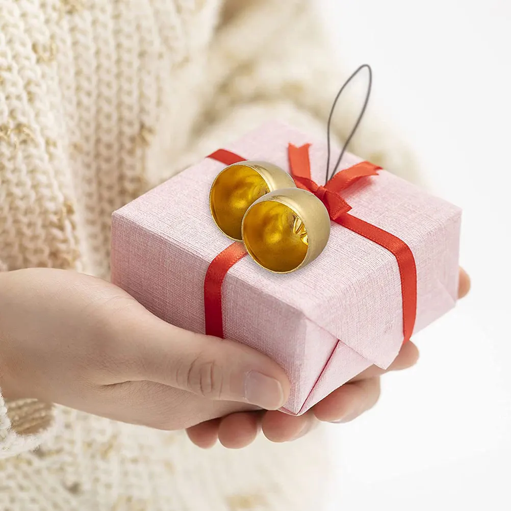 12 unidades de campanas decorativas DIY, adornos de campana de cuerda colgante, decoraciones para árboles de Navidad, campanas de fiesta, colgante, joyería artesanal