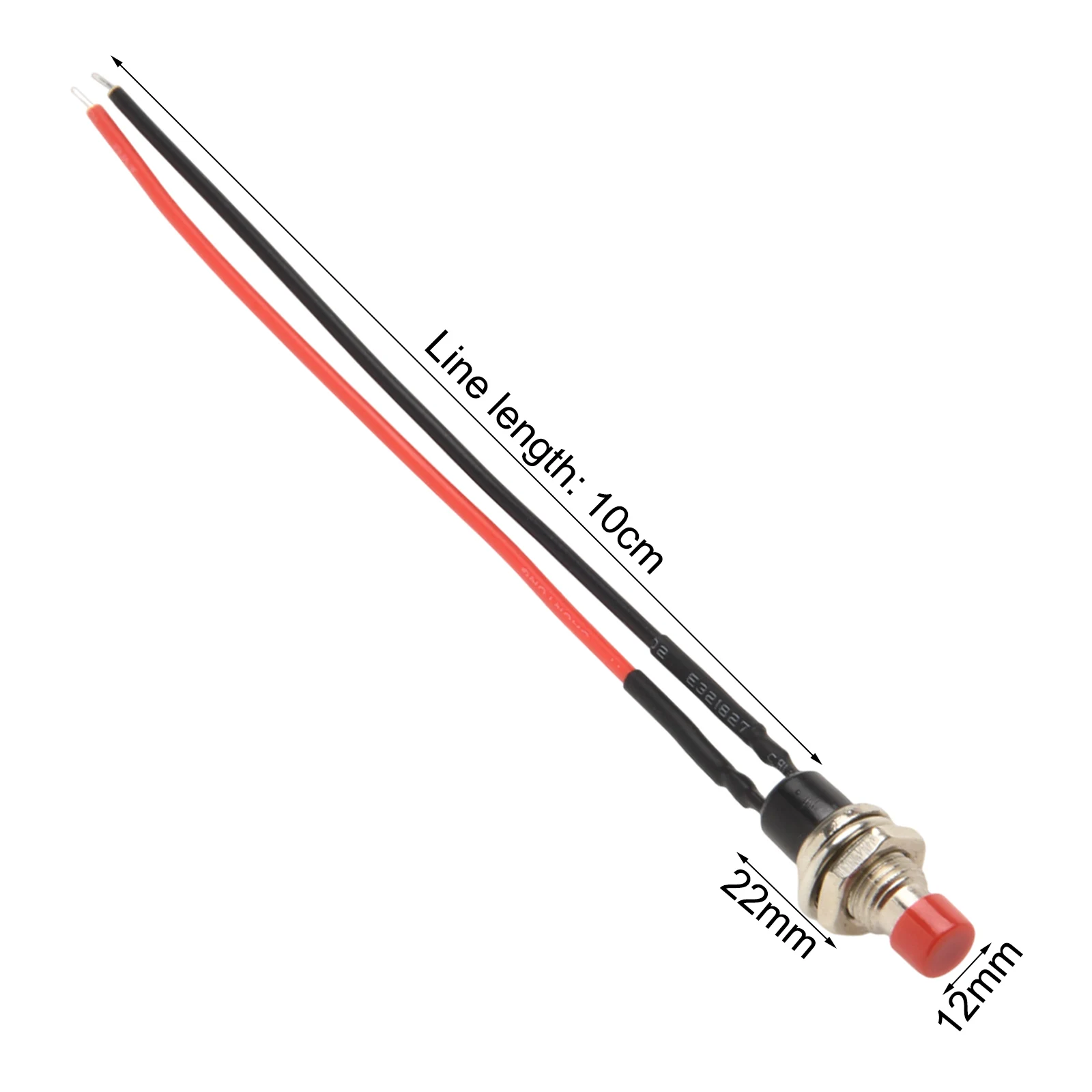 10 Pack Red For Mini Push Button Switch Pre-Wired Momentary NO 12V 3A 7mm For DIY Electrical Control Panel Automotive Marine