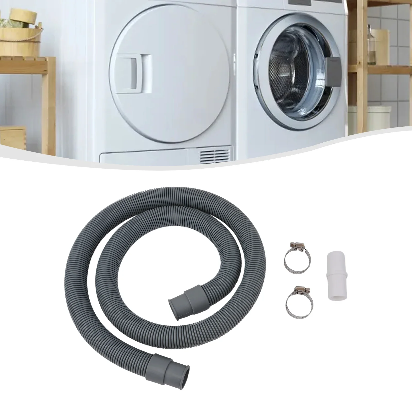 White Connector Drain Pipe Easy To Install Gray Drain Waste Hose Extension Pipe Kit For Dishwasher High-quality