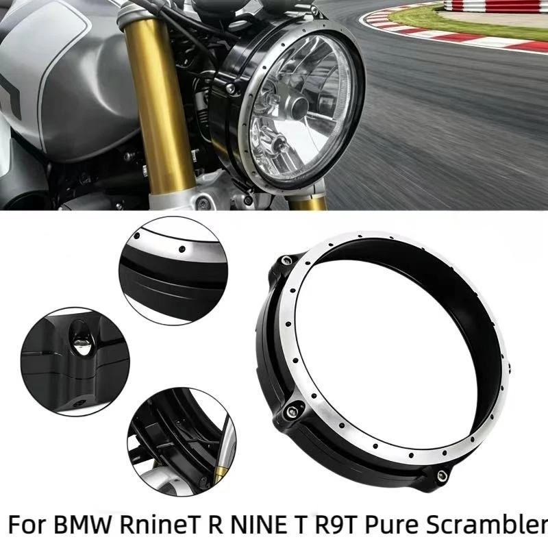 For BMW RnineT R NINE T R9T Pure Scrambler 2014-2020 Motorcycle Headlight Trim Ring Cover Aluminum Headlamp Protector