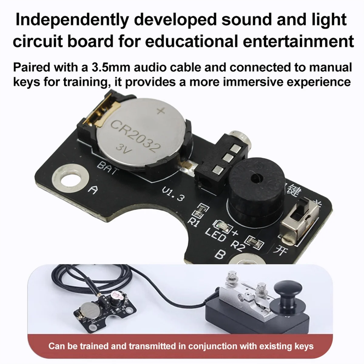 T35C New CW Trainer Light And Sound Circuit Board For Vband-Keyer Connector CW Trainer For CW Morse Key Training Exercises