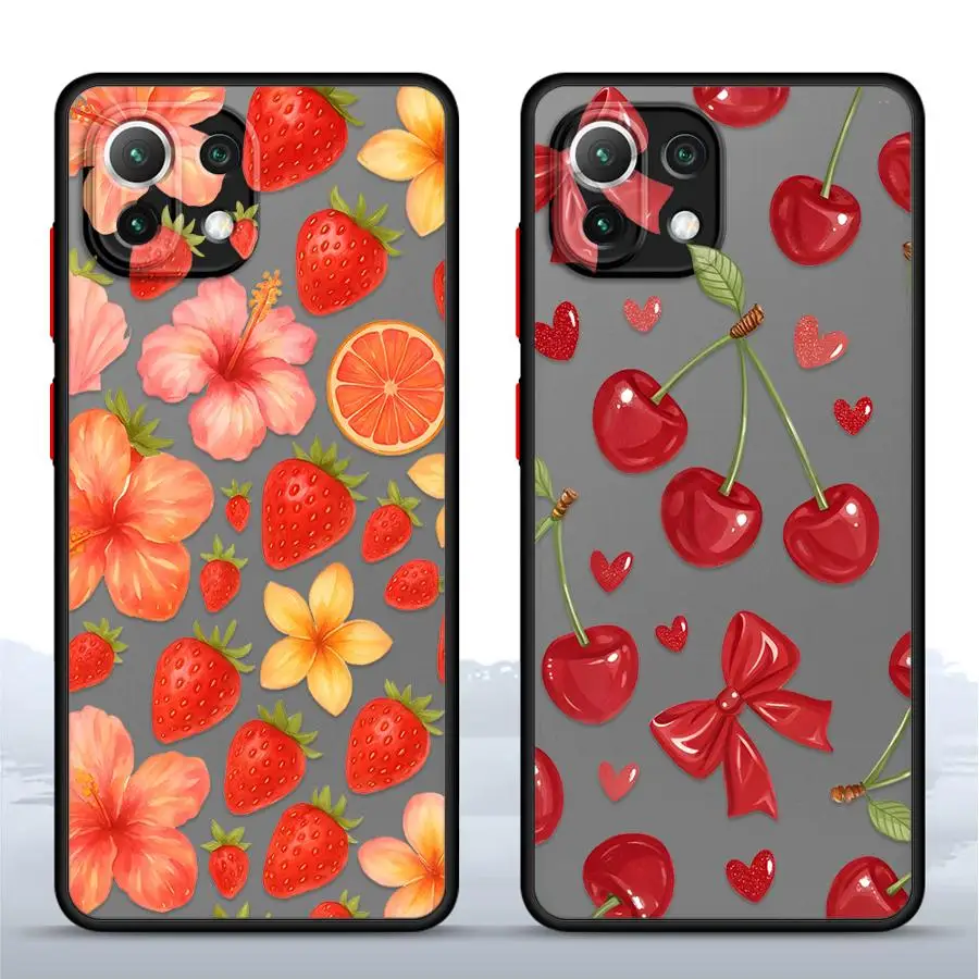 

Cartoon Printed Strawberry Pattern Soft Cover Phone Case for Xiaomi Mi 12T 11T Pro 11 Lite 12X 11T
